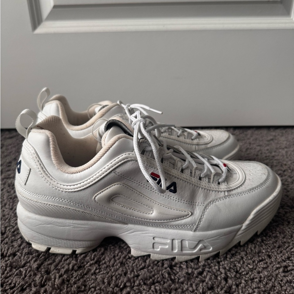 Fila Women's Cream and Navy Sneakers